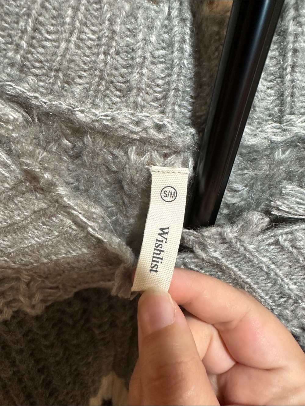 Wishlist Striped Distressed V-Neck Sweater in Gray, Cream, Black - Picture 2 of 4